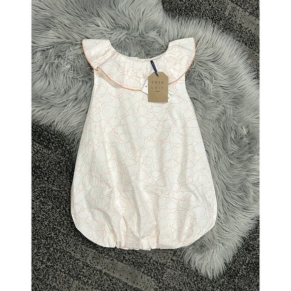 Coco Au Lait White Geometric Patterned Balloon Skirt‎ Dress Size 2T - Picture 2 of 5